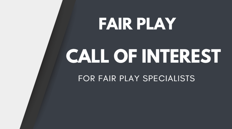 Call of Interest for Fair Play Specialists